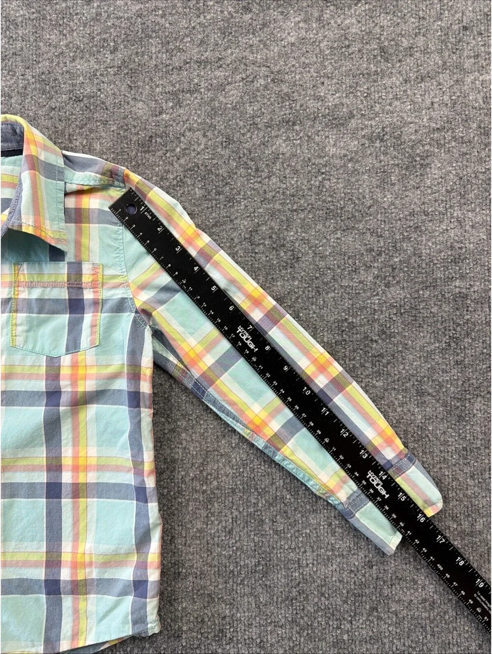 Oshkosh Boys Plaid Long Sleeve Dress Shirt Size 7